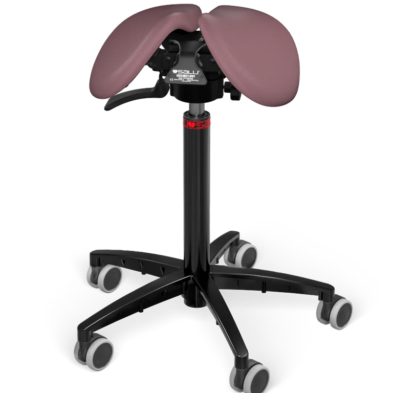 Sedlová stolička Salli SwingFit Farba čalúnenia: Syntetická koža - staroružová #9532, Výška postavy: Stredná (M) - do 170 cm, Konštrukcia: čierna + š…