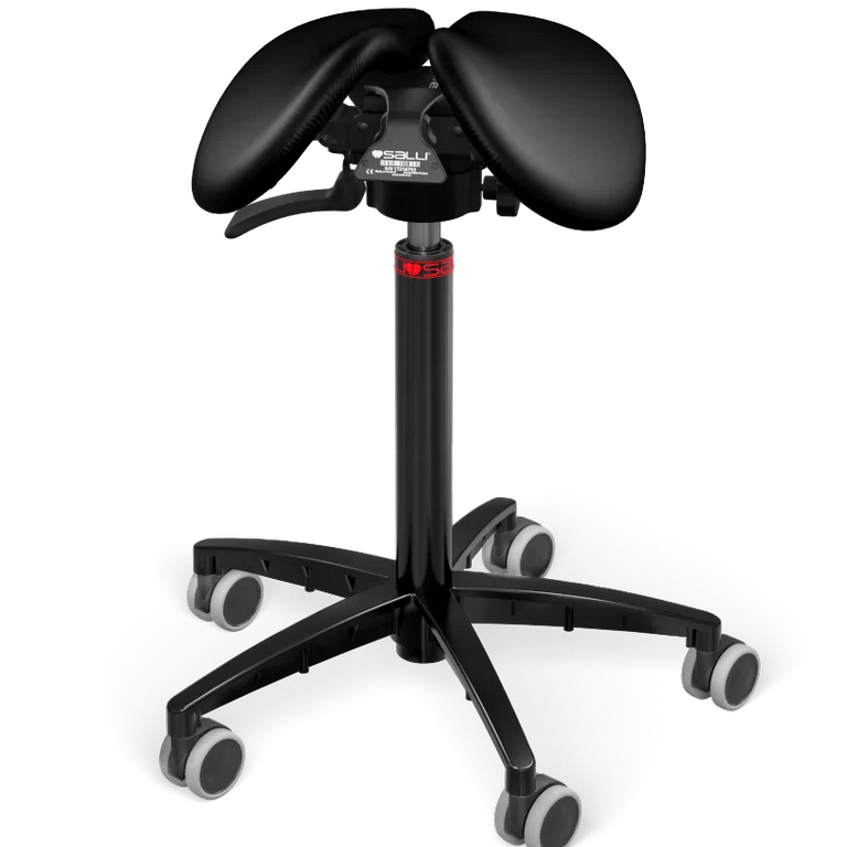 Sedlová stolička Salli SwingFit Farba čalúnenia: Syntetická koža - čierna #5816, Výška postavy: Vysoká (L) - od 165 cm, Konštrukcia: čierna + štandar…