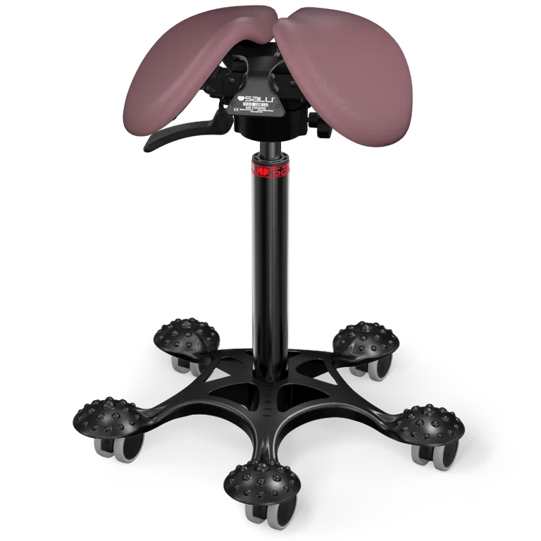 Sedlová stolička Salli SwingFit Farba čalúnenia: Syntetická koža - staroružová #9532, Výška postavy: Nízka (S) - do 150 cm, Konštrukcia: čierna + mas…