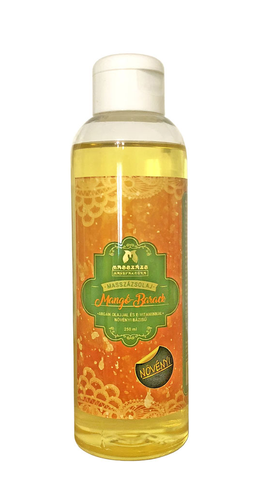 E-shop Masszázs Manufaktúra prírodný rastlinný masážny olej - Mango - Broskyňa Objem: 250 ml
