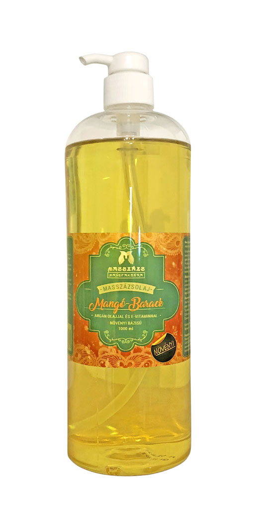 E-shop Masszázs Manufaktúra prírodný rastlinný masážny olej - Mango - Broskyňa Objem: 1000 ml