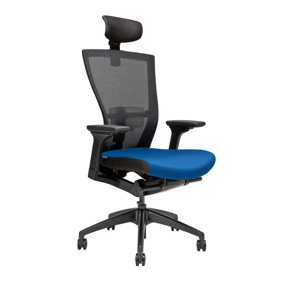 E-shop Ergonomická kancelárska stolička OfficePro Merens Farba: modrá, Opierka hlavy: s opierkou