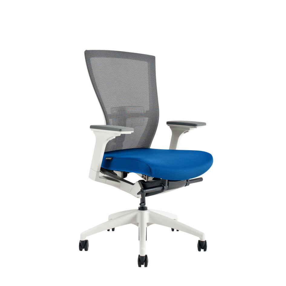 E-shop Ergonomická kancelárska stolička OfficePro Merens White Farba: modrá, Opierka hlavy: bez opierky