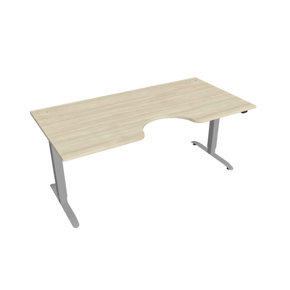 E-shop Elektricky výškovo nastaviteľný stôl Hobis Motion Ergo - 2 segmentový, štandardný ovládač Šírka: 180 cm, Farba dosky: agát, Farba kovu: sivá RAL 9006