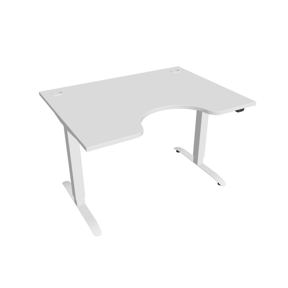 Elektricky výškovo nastaviteľný stôl Hobis Motion Ergo - 2 segmentový, štandardný ovládač Šírka: 120 cm, Farba dosky: biela, Farba kovu: biela RAL 90…