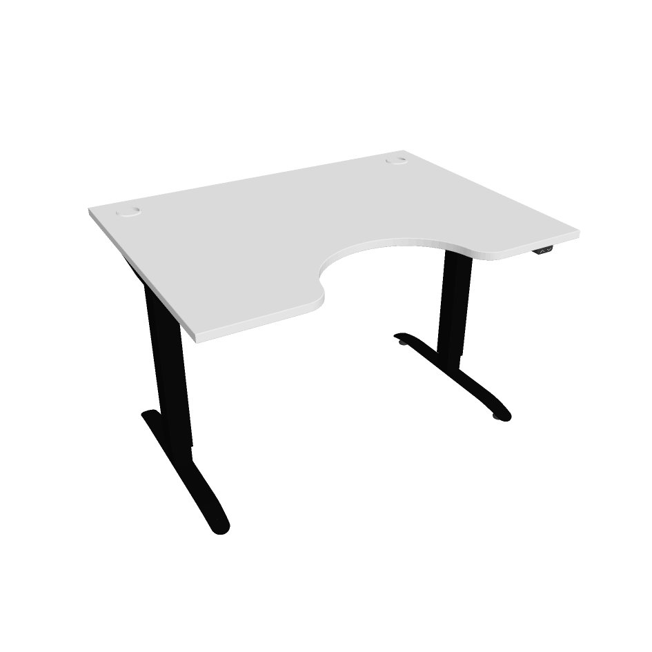 E-shop Elektricky výškovo nastaviteľný stôl Hobis Motion Ergo - 2 segmentový, štandardný ovládač Šírka: 120 cm, Farba dosky: biela, Farba kovu: čierna RAL 9…