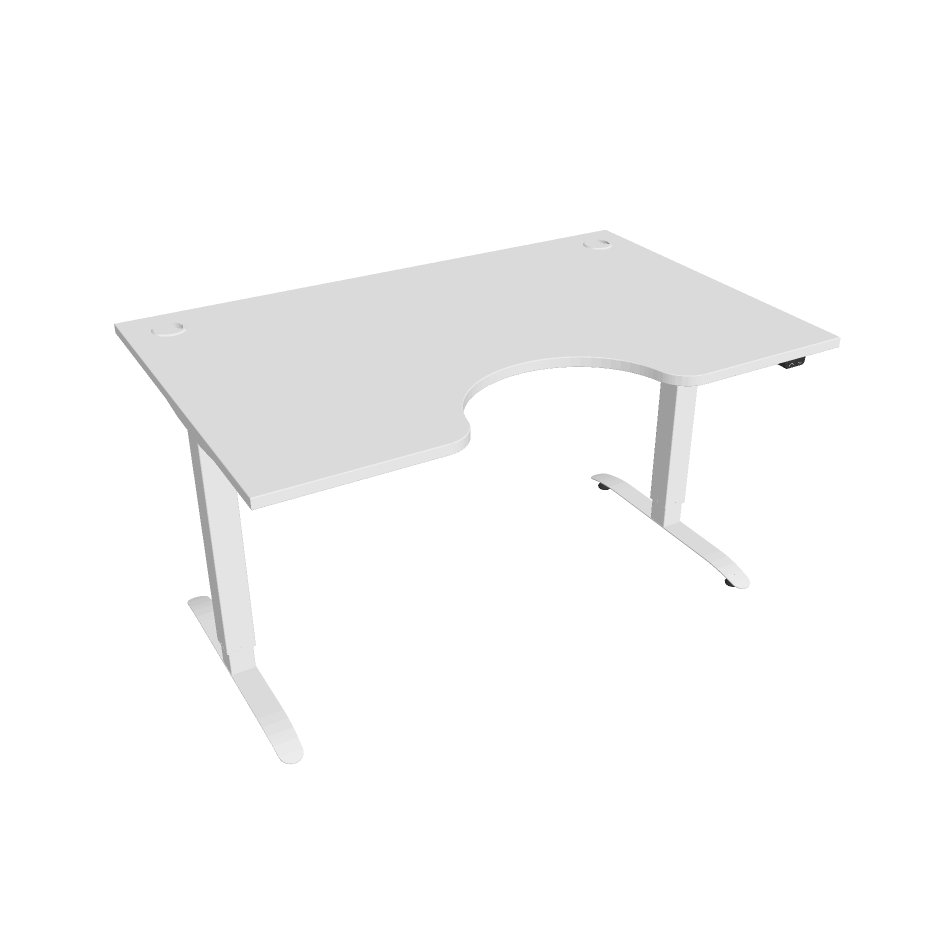 Elektricky výškovo nastaviteľný stôl Hobis Motion Ergo - 2 segmentový, štandardný ovládač Šírka: 140 cm, Farba dosky: biela, Farba kovu: biela RAL 90…