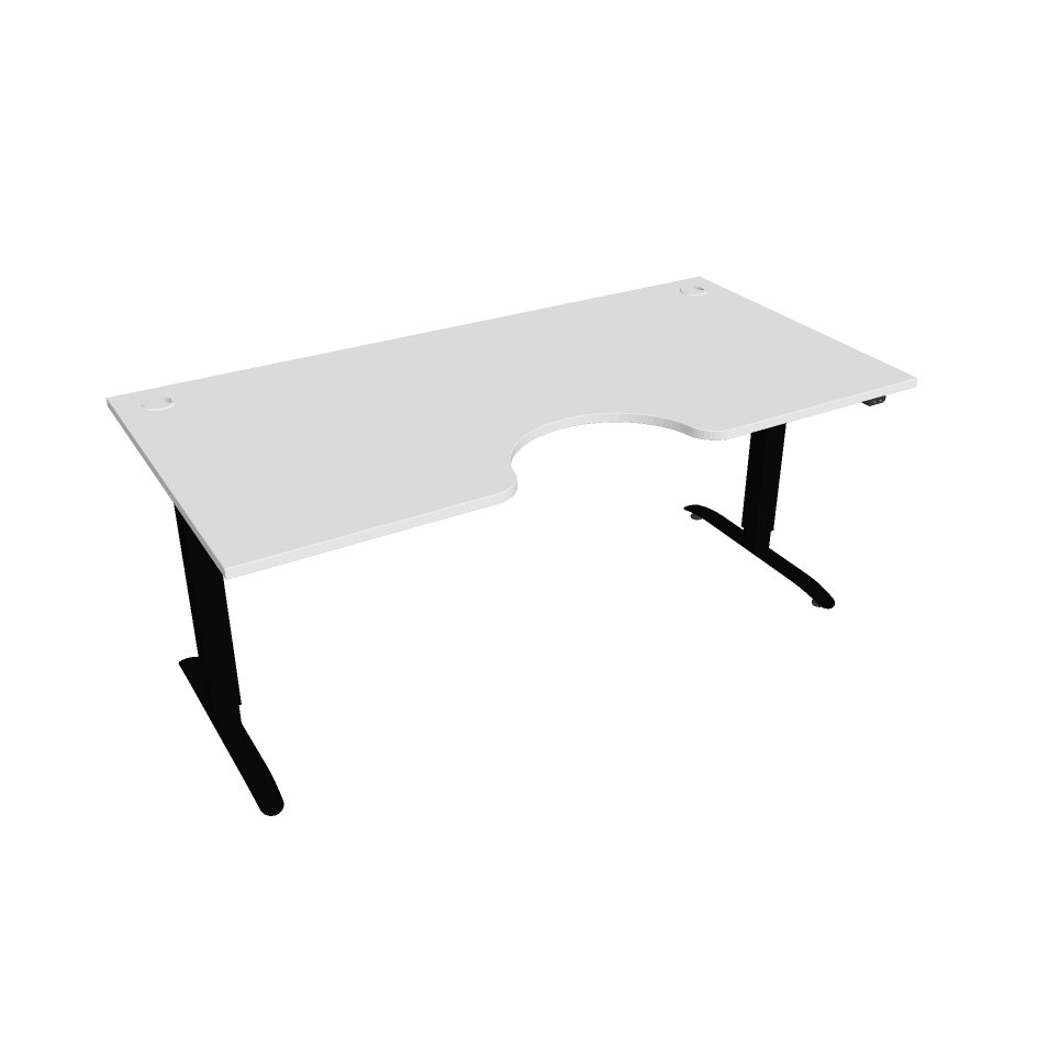 Elektricky výškovo nastaviteľný stôl Hobis Motion Ergo - 2 segmentový, štandardný ovládač Šírka: 180 cm, Farba dosky: biela, Farba kovu: čierna RAL 9…
