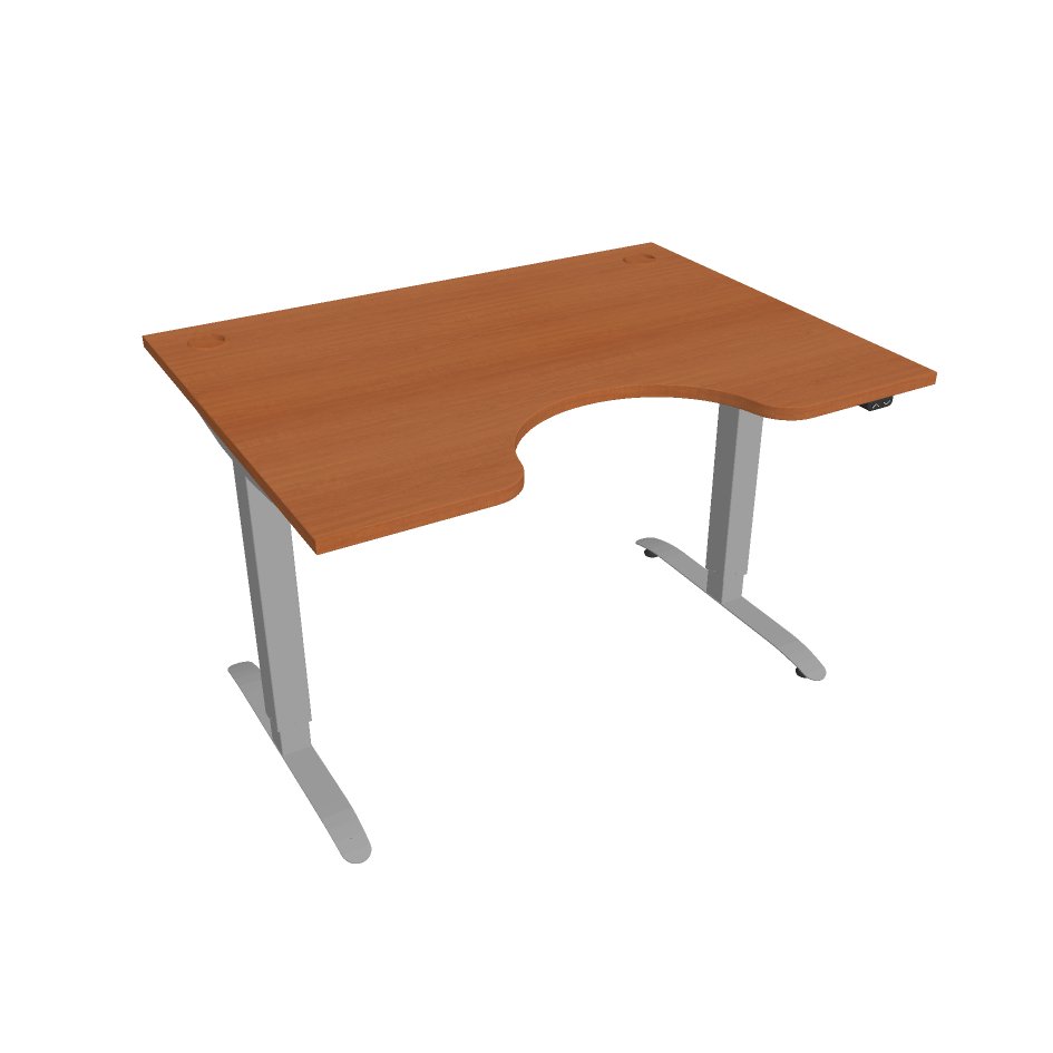 E-shop Elektricky výškovo nastaviteľný stôl Hobis Motion Ergo - 2 segmentový, štandardný ovládač Šírka: 120 cm, Farba dosky: čerešňa, Farba kovu: sivá RAL 9…