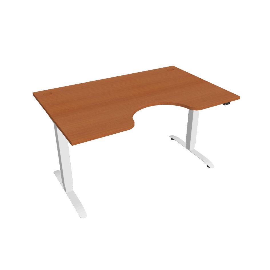 E-shop Elektricky výškovo nastaviteľný stôl Hobis Motion Ergo - 2 segmentový, štandardný ovládač Šírka: 140 cm, Farba dosky: čerešňa, Farba kovu: biela RAL …