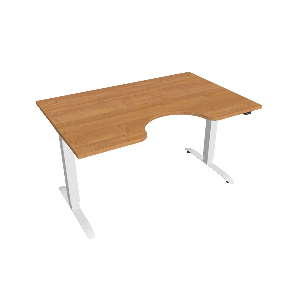 E-shop Elektricky výškovo nastaviteľný stôl Hobis Motion Ergo - 2 segmentový, štandardný ovládač Šírka: 140 cm, Farba dosky: jelša, Farba kovu: biela RAL 90…