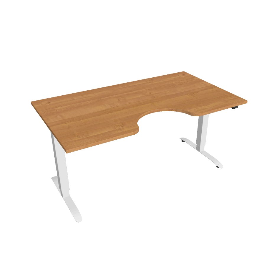 Elektricky výškovo nastaviteľný stôl Hobis Motion Ergo - 2 segmentový, štandardný ovládač Šírka: 160 cm, Farba dosky: jelša, Farba kovu: biela RAL 90…