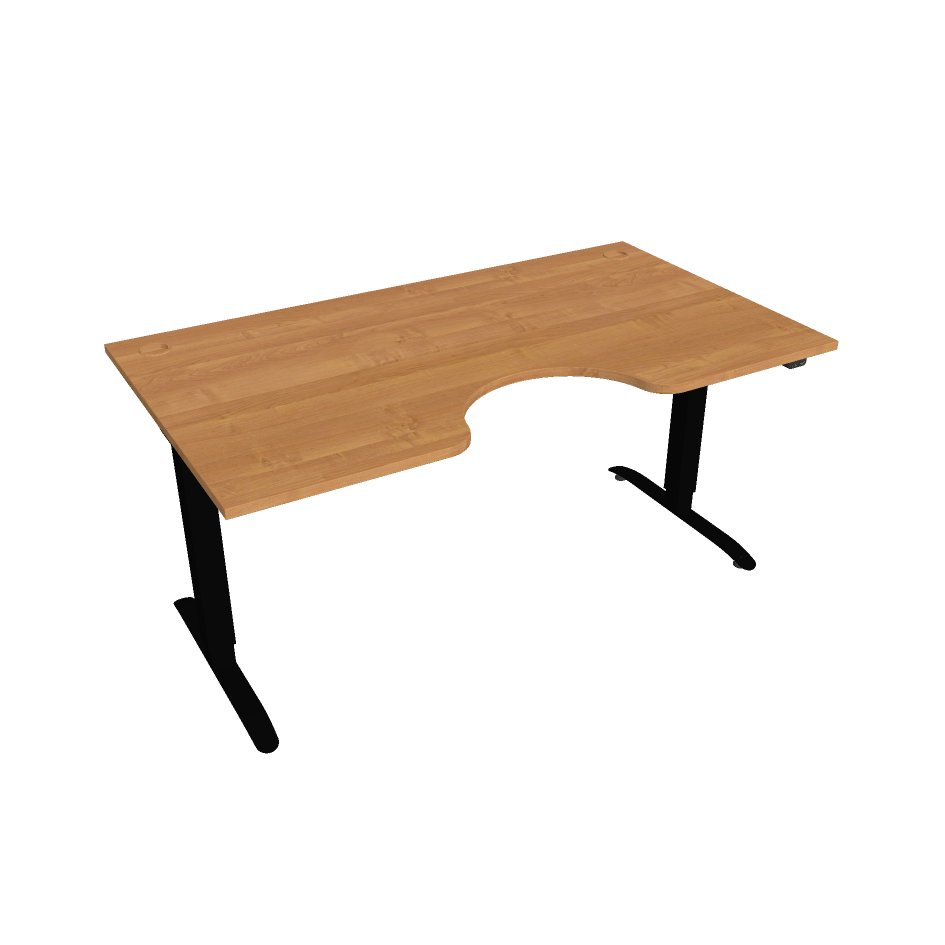 E-shop Elektricky výškovo nastaviteľný stôl Hobis Motion Ergo - 2 segmentový, štandardný ovládač Šírka: 160 cm, Farba dosky: jelša, Farba kovu: čierna RAL 9…