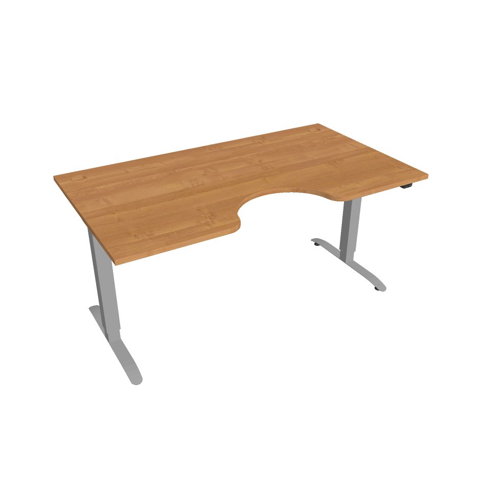 E-shop Elektricky výškovo nastaviteľný stôl Hobis Motion Ergo - 2 segmentový, štandardný ovládač Šírka: 160 cm, Farba dosky: jelša, Farba kovu: sivá RAL 9006