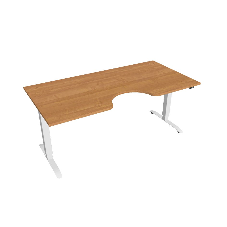 Elektricky výškovo nastaviteľný stôl Hobis Motion Ergo - 2 segmentový, štandardný ovládač Šírka: 180 cm, Farba dosky: jelša, Farba kovu: biela RAL 90…