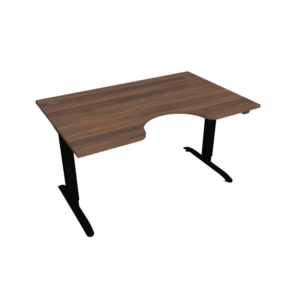 Elektricky výškovo nastaviteľný stôl Hobis Motion Ergo - 2 segmentový, štandardný ovládač Šírka: 140 cm, Farba dosky: orech, Farba kovu: čierna RAL 9…