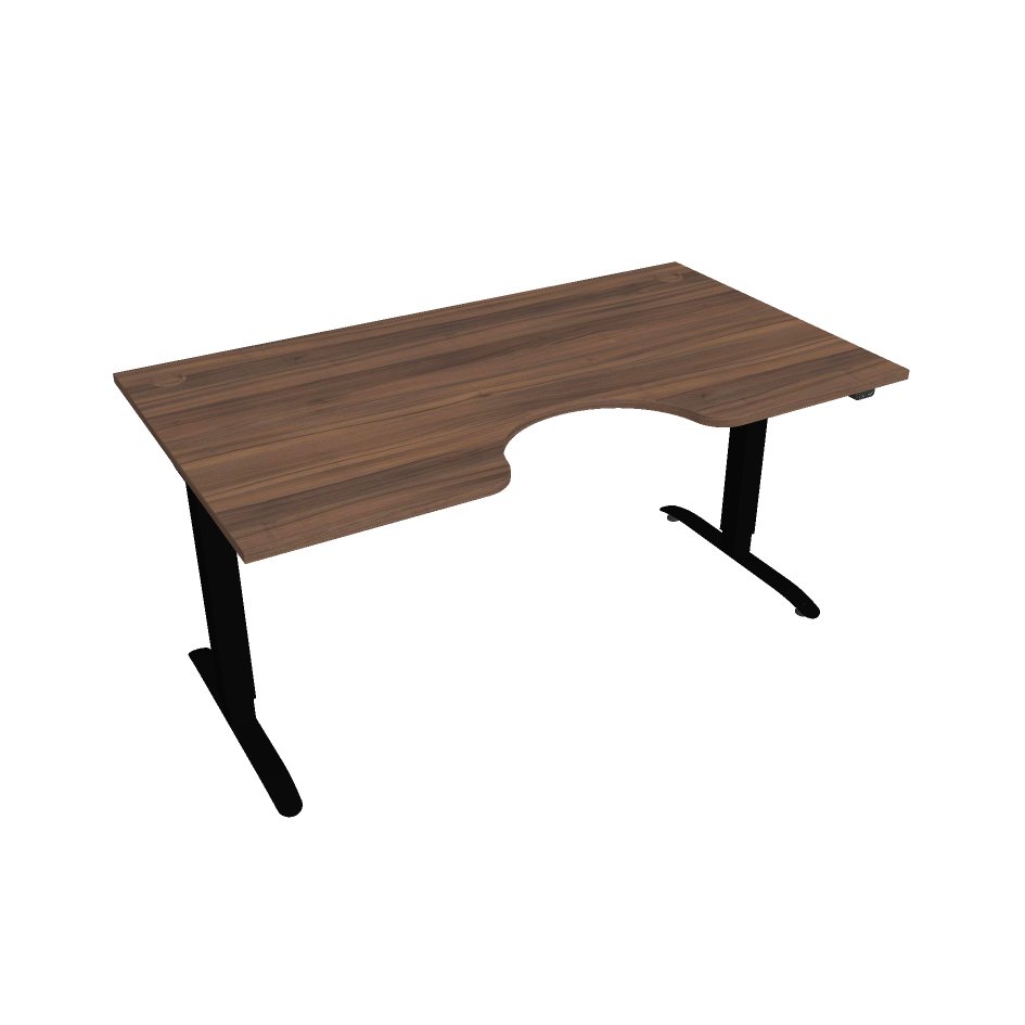 E-shop Elektricky výškovo nastaviteľný stôl Hobis Motion Ergo - 2 segmentový, štandardný ovládač Šírka: 160 cm, Farba dosky: orech, Farba kovu: čierna RAL 9…