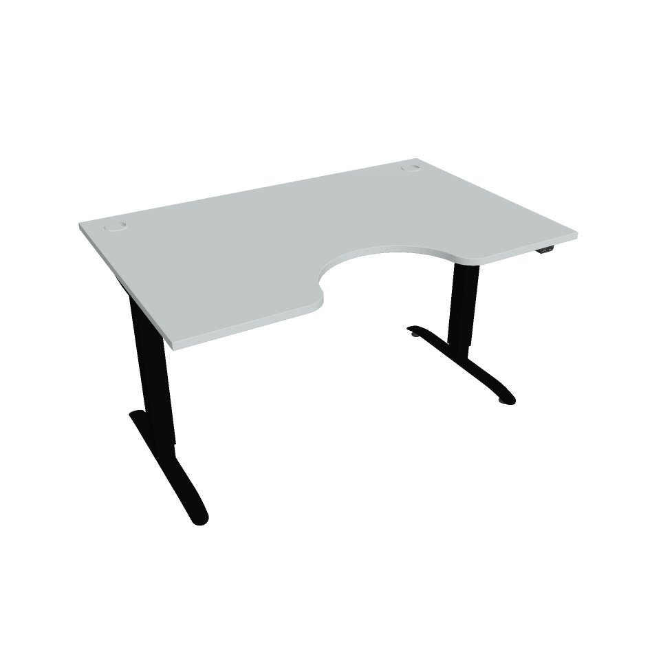 Elektricky výškovo nastaviteľný stôl Hobis Motion Ergo - 2 segmentový, štandardný ovládač Šírka: 140 cm, Farba dosky: sivá, Farba kovu: čierna RAL 90…