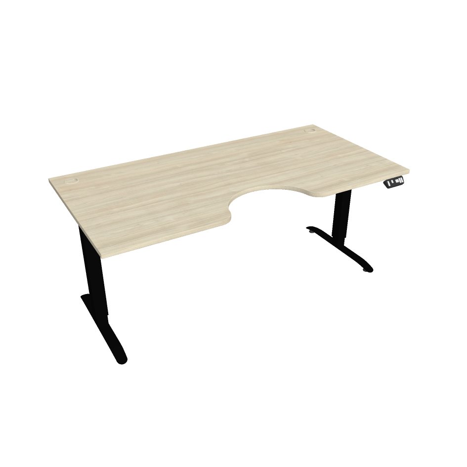 Elektricky výškovo nastavitelný stôl Hobis Motion Ergo - 2M segmentový, pamäťový ovládač Šírka: 180 cm, Farba dosky: agát, Farba kovu: čierna RAL 9005