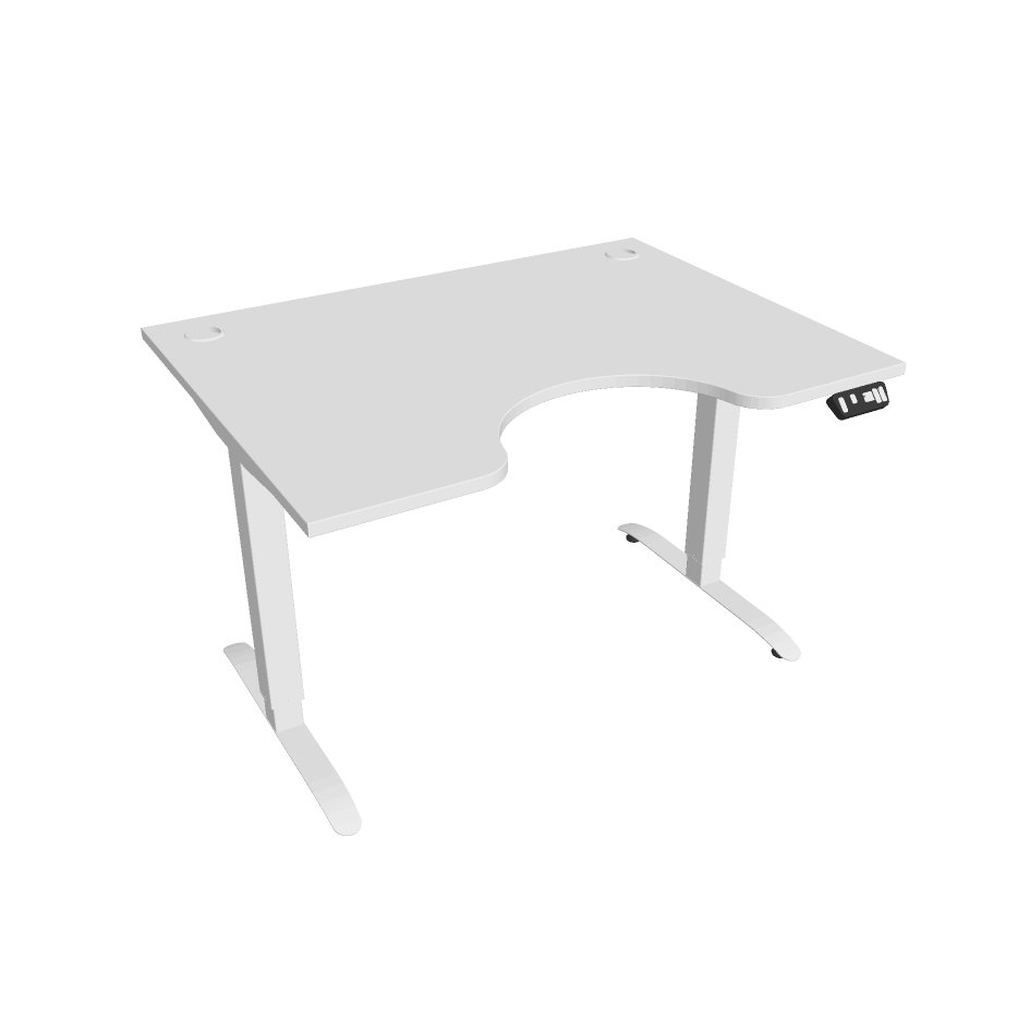 E-shop Elektricky výškovo nastavitelný stôl Hobis Motion Ergo - 2M segmentový, pamäťový ovládač Šírka: 120 cm, Farba dosky: biela, Farba kovu: biela RAL 9016