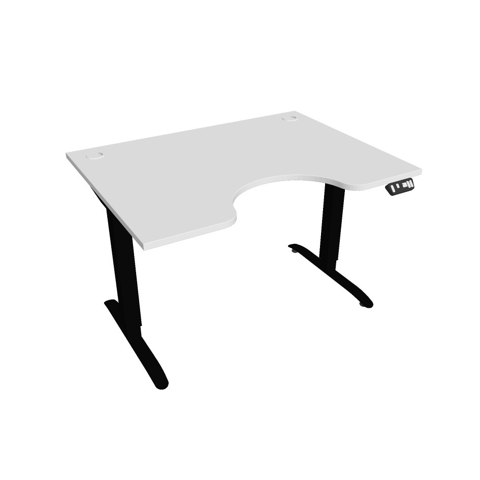 E-shop Elektricky výškovo nastavitelný stôl Hobis Motion Ergo - 2M segmentový, pamäťový ovládač Šírka: 120 cm, Farba dosky: biela, Farba kovu: čierna RAL 90…
