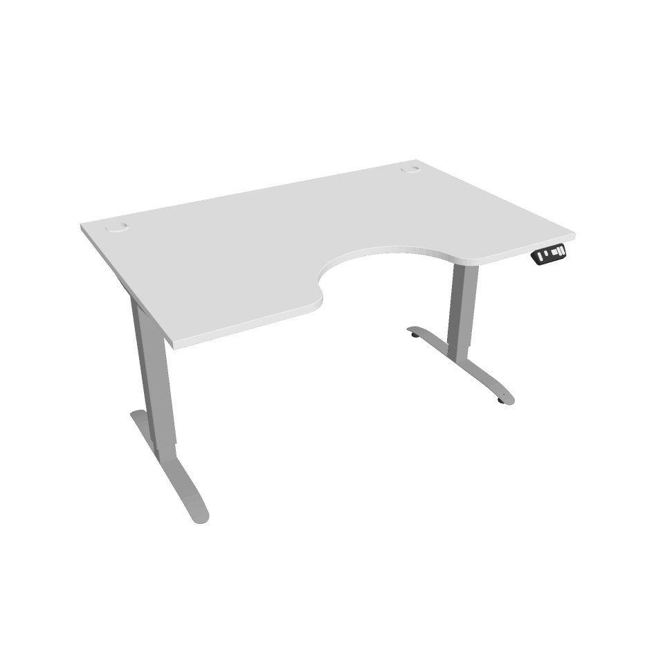 E-shop Elektricky výškovo nastavitelný stôl Hobis Motion Ergo - 2M segmentový, pamäťový ovládač Šírka: 140 cm, Farba dosky: biela, Farba kovu: sivá RAL 9006
