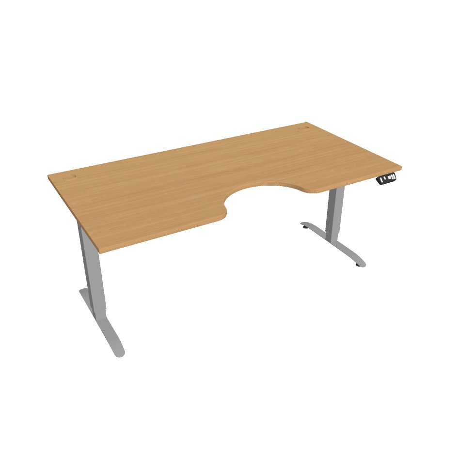 Elektricky výškovo nastavitelný stôl Hobis Motion Ergo - 2M segmentový, pamäťový ovládač Šírka: 180 cm, Farba dosky: buk, Farba kovu: sivá RAL 9006