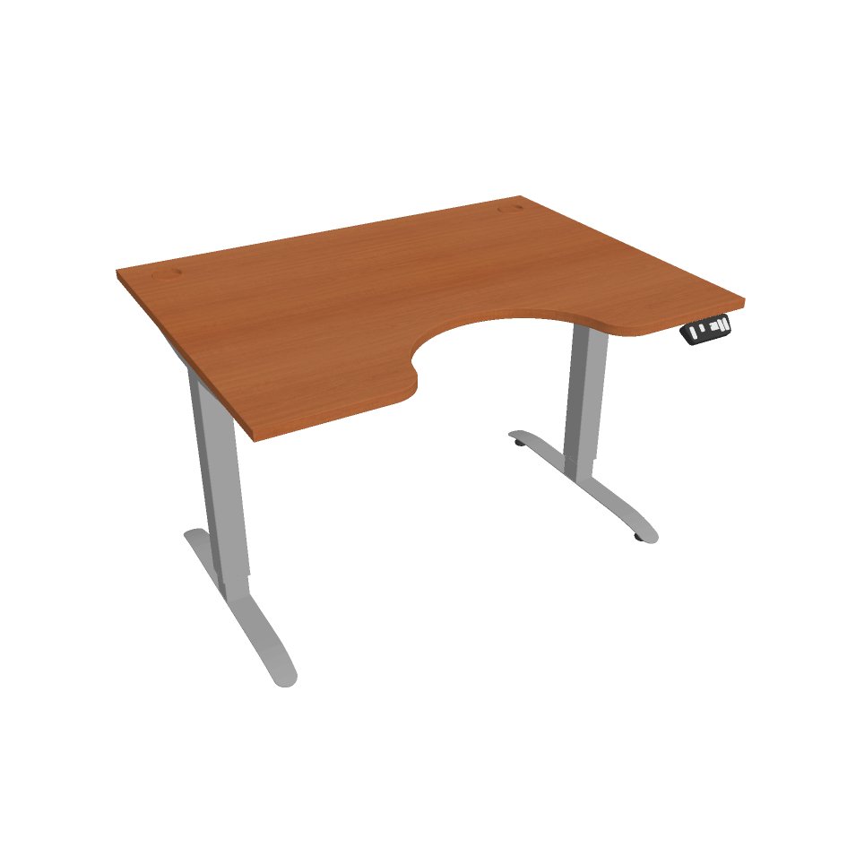 E-shop Elektricky výškovo nastavitelný stôl Hobis Motion Ergo - 2M segmentový, pamäťový ovládač Šírka: 120 cm, Farba dosky: čerešňa, Farba kovu: sivá RAL 90…