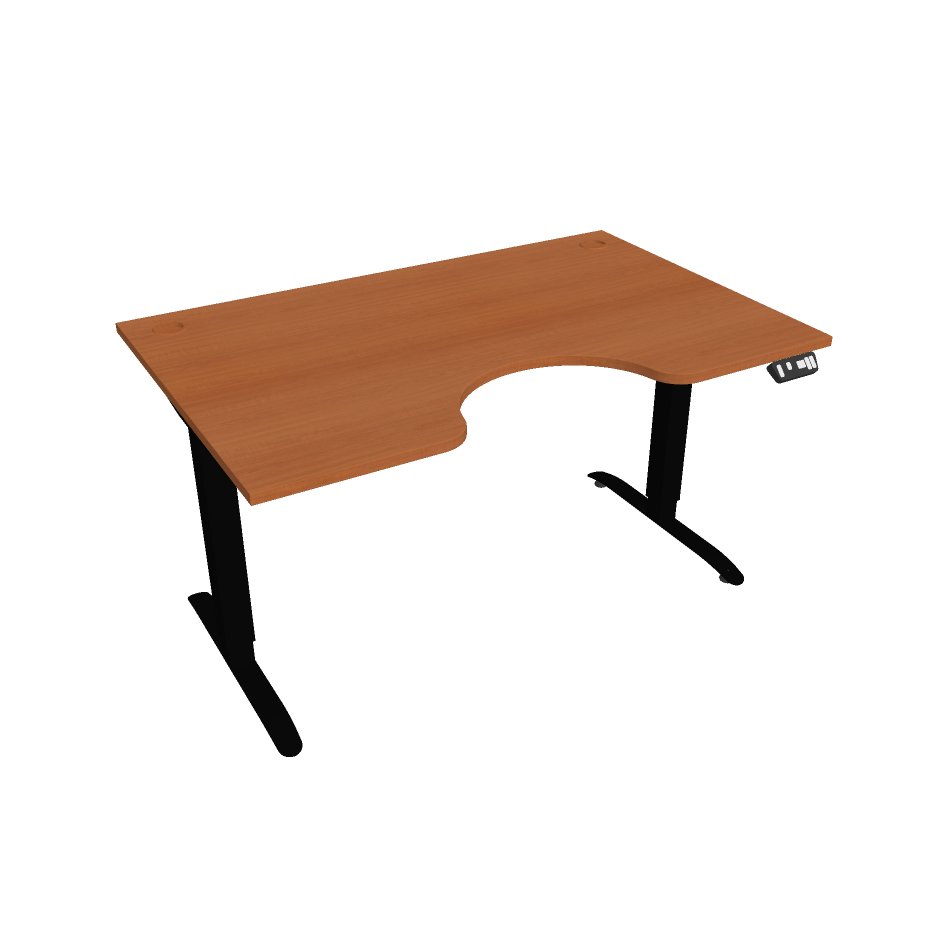 E-shop Elektricky výškovo nastavitelný stôl Hobis Motion Ergo - 2M segmentový, pamäťový ovládač Šírka: 140 cm, Farba dosky: čerešňa, Farba kovu: čierna RAL …