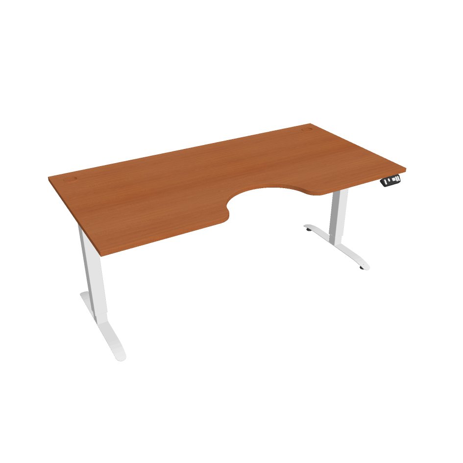 E-shop Elektricky výškovo nastavitelný stôl Hobis Motion Ergo - 2M segmentový, pamäťový ovládač Šírka: 180 cm, Farba dosky: čerešňa, Farba kovu: biela RAL 9…