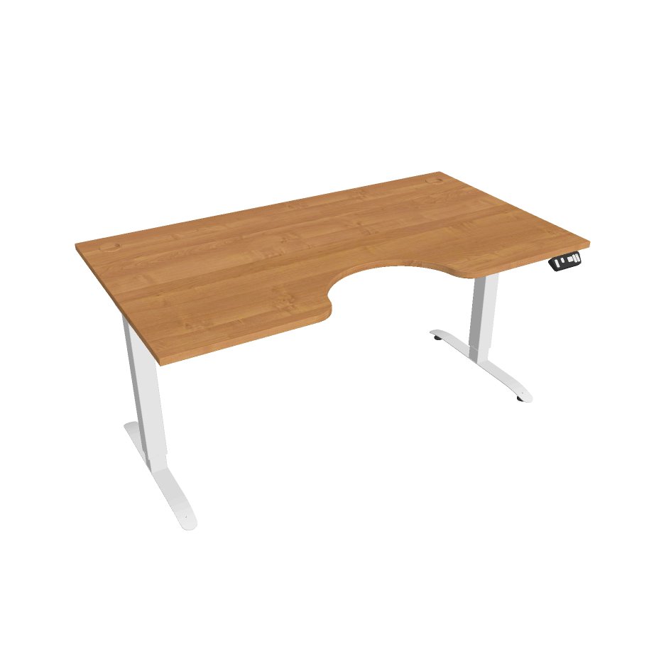 E-shop Elektricky výškovo nastavitelný stôl Hobis Motion Ergo - 2M segmentový, pamäťový ovládač Šírka: 160 cm, Farba dosky: jelša, Farba kovu: biela RAL 9016