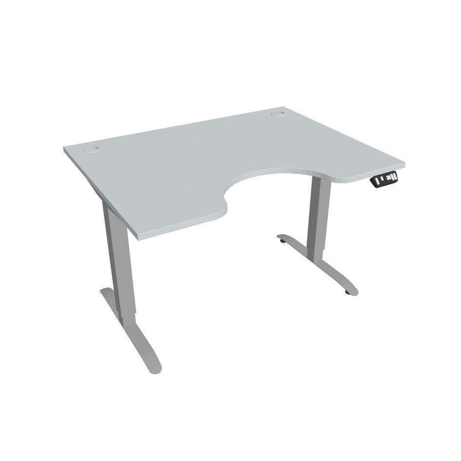 E-shop Elektricky výškovo nastavitelný stôl Hobis Motion Ergo - 2M segmentový, pamäťový ovládač Šírka: 120 cm, Farba dosky: sivá, Farba kovu: sivá RAL 9006