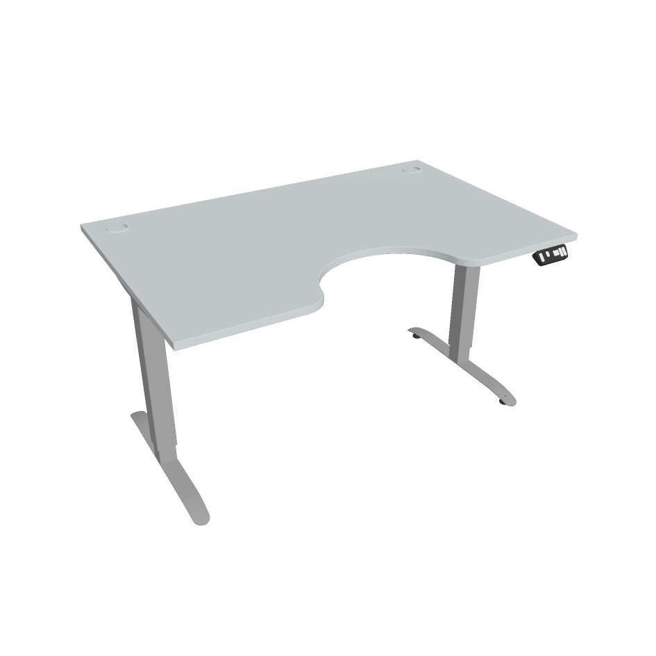 E-shop Elektricky výškovo nastavitelný stôl Hobis Motion Ergo - 2M segmentový, pamäťový ovládač Šírka: 140 cm, Farba dosky: sivá, Farba kovu: sivá RAL 9006