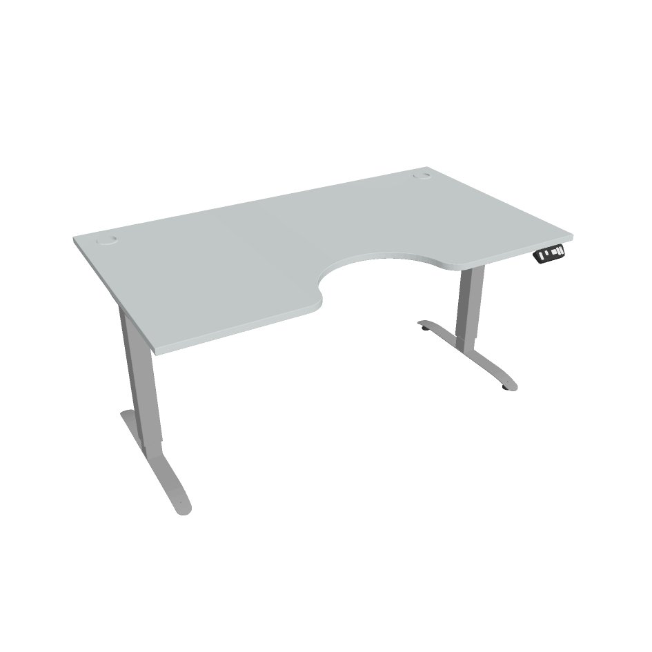 E-shop Elektricky výškovo nastavitelný stôl Hobis Motion Ergo - 2M segmentový, pamäťový ovládač Šírka: 160 cm, Farba dosky: sivá, Farba kovu: sivá RAL 9006