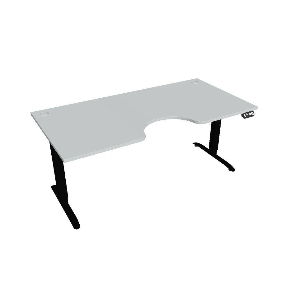 E-shop Elektricky výškovo nastavitelný stôl Hobis Motion Ergo - 2M segmentový, pamäťový ovládač Šírka: 180 cm, Farba dosky: sivá, Farba kovu: čierna RAL 9005