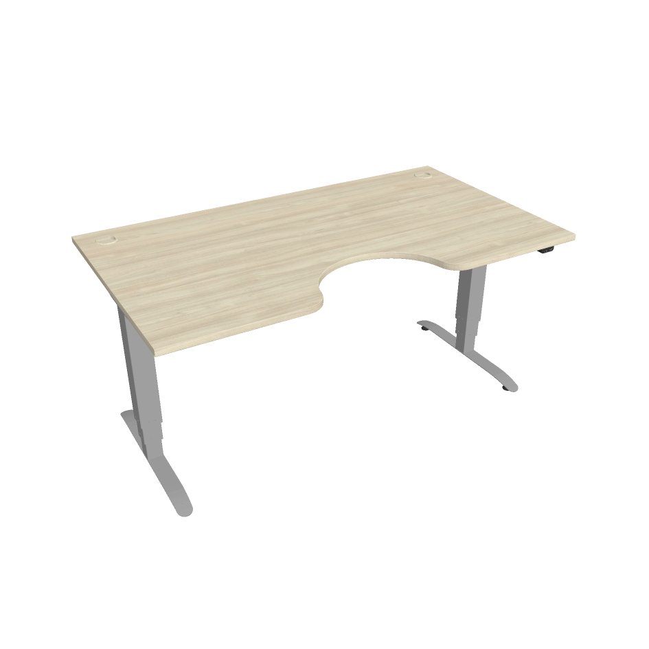 Elektricky výškovo nastaviteľný stôl Hobis Motion Ergo - 3 segmentový, štandardný ovládač Šírka: 160 cm, Farba dosky: agát, Farba kovu: sivá RAL 9006