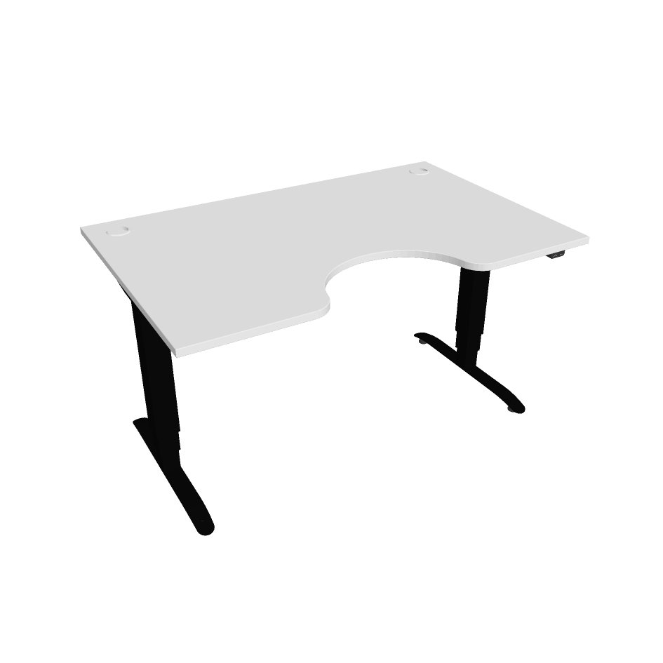 Elektricky výškovo nastaviteľný stôl Hobis Motion Ergo - 3 segmentový, štandardný ovládač Šírka: 140 cm, Farba dosky: biela, Farba kovu: čierna RAL 9…
