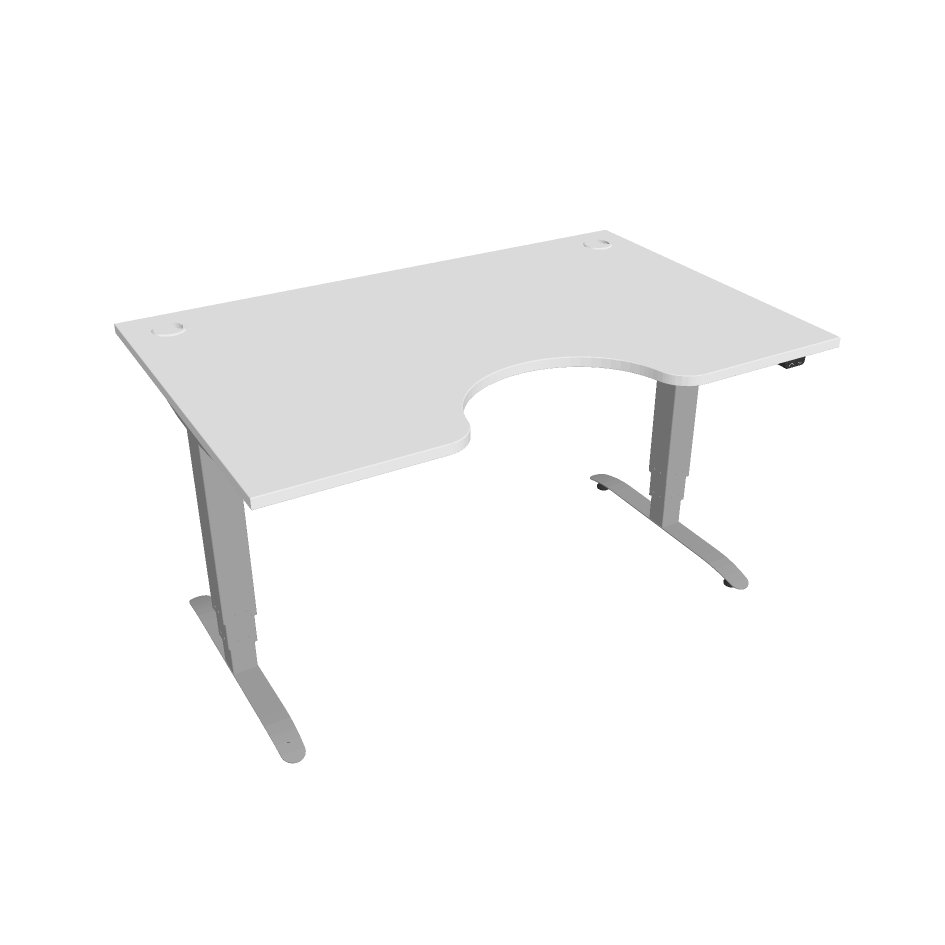 Elektricky výškovo nastaviteľný stôl Hobis Motion Ergo - 3 segmentový, štandardný ovládač Šírka: 140 cm, Farba dosky: biela, Farba kovu: sivá RAL 9006