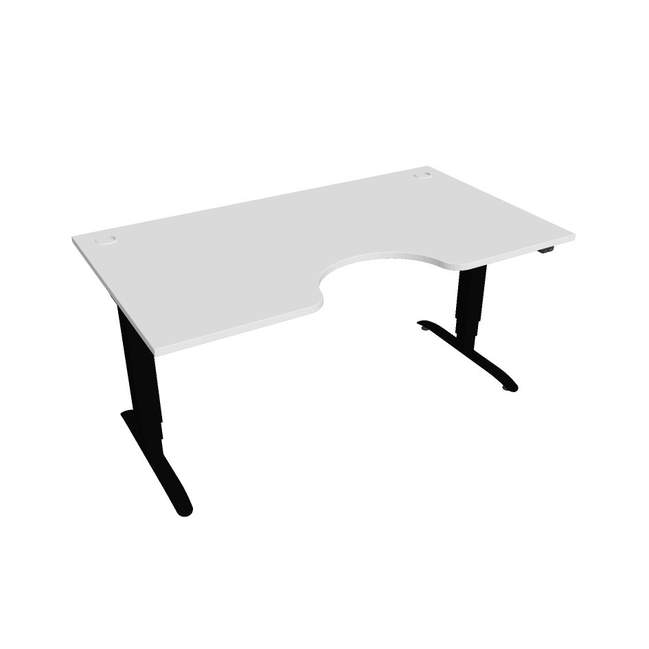 Elektricky výškovo nastaviteľný stôl Hobis Motion Ergo - 3 segmentový, štandardný ovládač Šírka: 160 cm, Farba dosky: biela, Farba kovu: čierna RAL 9…