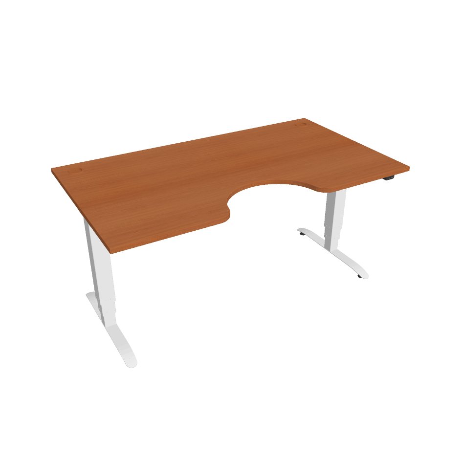 Elektricky výškovo nastaviteľný stôl Hobis Motion Ergo - 3 segmentový, štandardný ovládač Šírka: 160 cm, Farba dosky: čerešňa, Farba kovu: biela RAL …