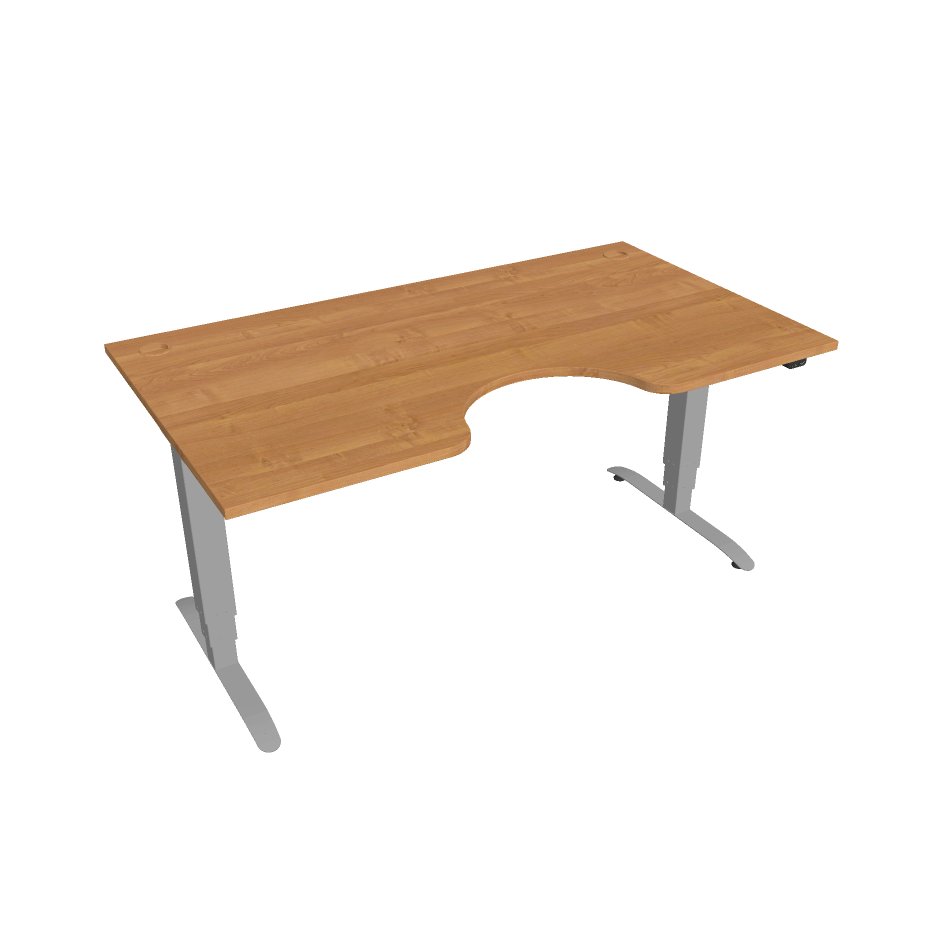 Elektricky výškovo nastaviteľný stôl Hobis Motion Ergo - 3 segmentový, štandardný ovládač Šírka: 160 cm, Farba dosky: jelša, Farba kovu: sivá RAL 9006