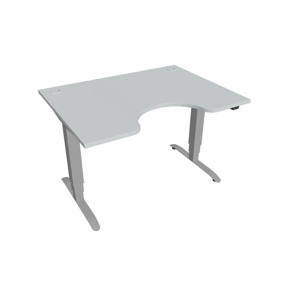 Elektricky výškovo nastaviteľný stôl Hobis Motion Ergo - 3 segmentový, štandardný ovládač Šírka: 120 cm, Farba dosky: sivá, Farba kovu: sivá RAL 9006
