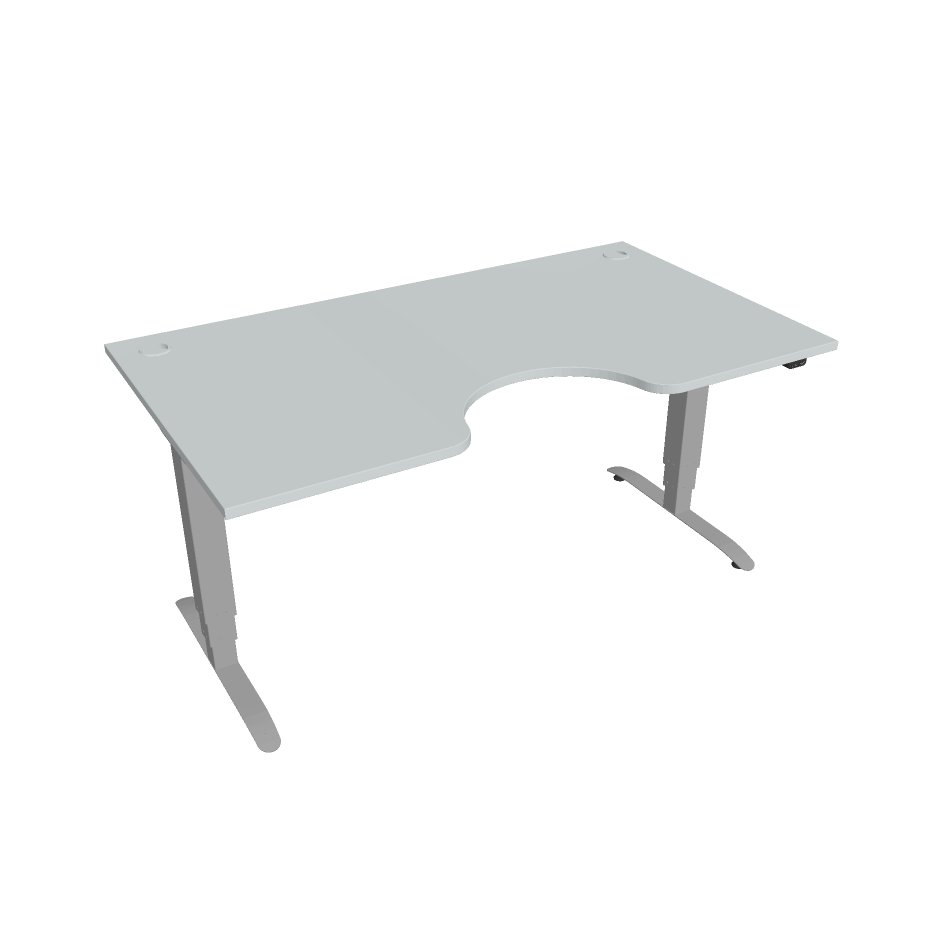 Elektricky výškovo nastaviteľný stôl Hobis Motion Ergo - 3 segmentový, štandardný ovládač Šírka: 160 cm, Farba dosky: sivá, Farba kovu: sivá RAL 9006
