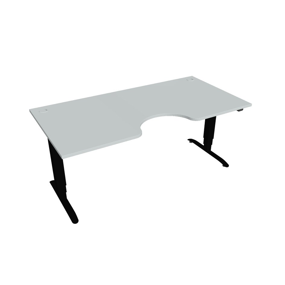 E-shop Elektricky výškovo nastaviteľný stôl Hobis Motion Ergo - 3 segmentový, štandardný ovládač Šírka: 180 cm, Farba dosky: sivá, Farba kovu: čierna RAL 90…