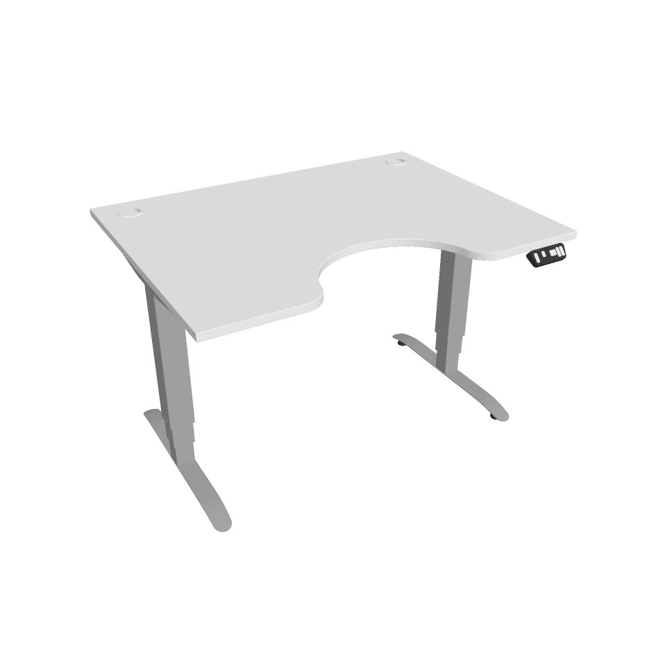 E-shop Elektricky výškovo nastaviteľný stôl Hobis Motion Ergo - 3M segmentový, pamäťový ovládač Šírka: 120 cm, Farba dosky: biela, Farba kovu: sivá RAL 9006