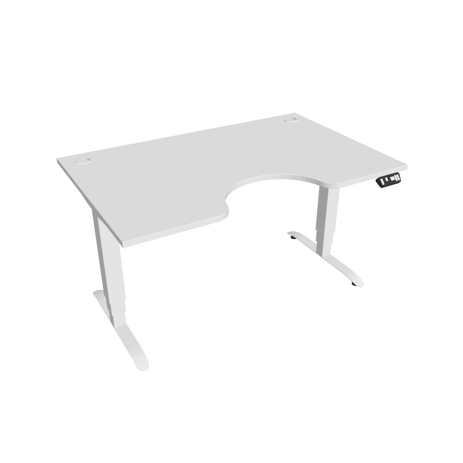 E-shop Elektricky výškovo nastaviteľný stôl Hobis Motion Ergo - 3M segmentový, pamäťový ovládač Šírka: 140 cm, Farba dosky: biela, Farba kovu: biela RAL 9016