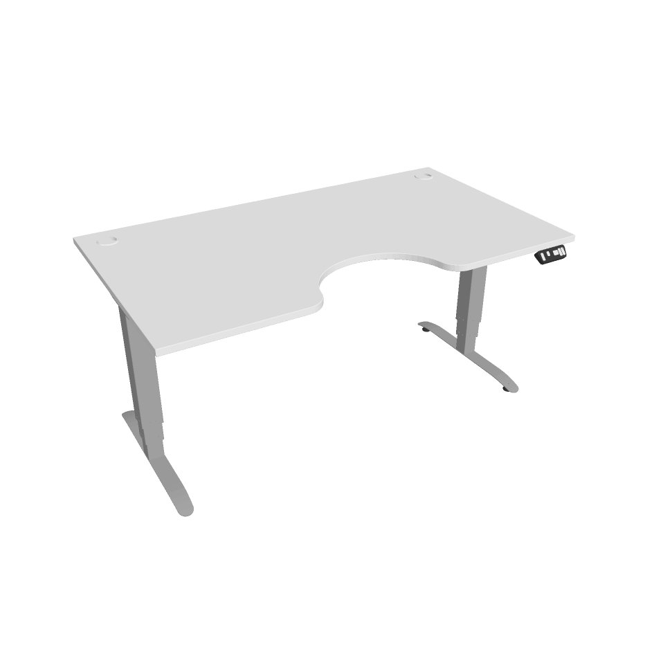E-shop Elektricky výškovo nastaviteľný stôl Hobis Motion Ergo - 3M segmentový, pamäťový ovládač Šírka: 160 cm, Farba dosky: biela, Farba kovu: sivá RAL 9006