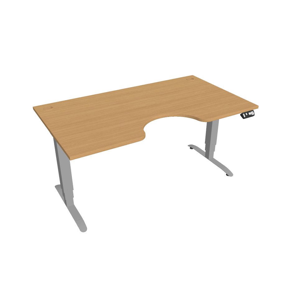 E-shop Elektricky výškovo nastaviteľný stôl Hobis Motion Ergo - 3M segmentový, pamäťový ovládač Šírka: 160 cm, Farba dosky: buk, Farba kovu: sivá RAL 9006