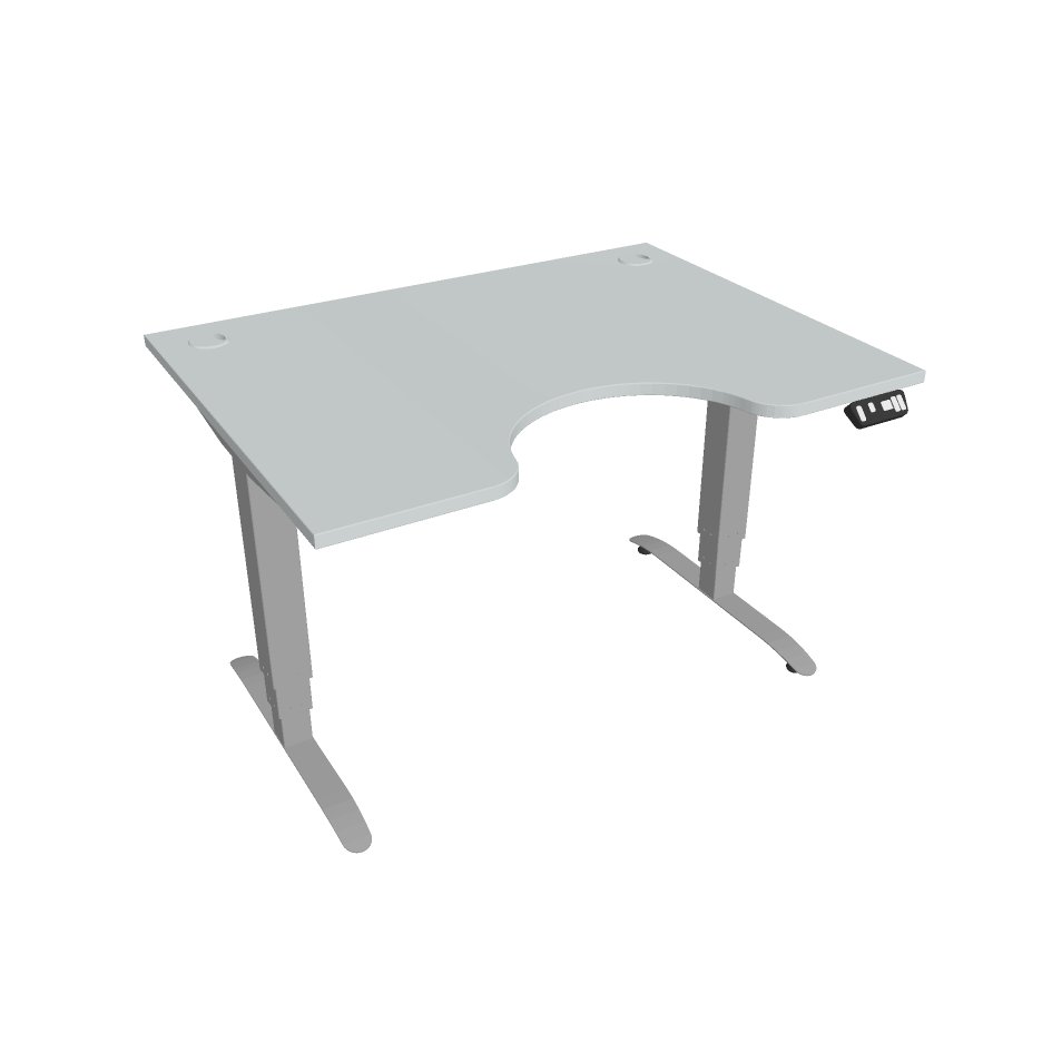 E-shop Elektricky výškovo nastaviteľný stôl Hobis Motion Ergo - 3M segmentový, pamäťový ovládač Šírka: 120 cm, Farba dosky: sivá, Farba kovu: sivá RAL 9006