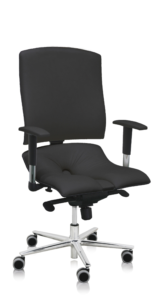 ASANA Seating Ergonomická kancelárska stolička Asana Steel Standard Farba čalúnenia: Eko koža Antracitová 525, Opierky rúk: s opierkami